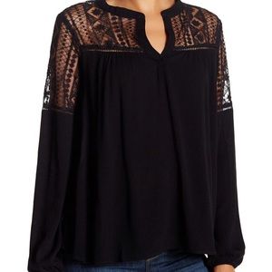 Black Long sleeve top with lace detail